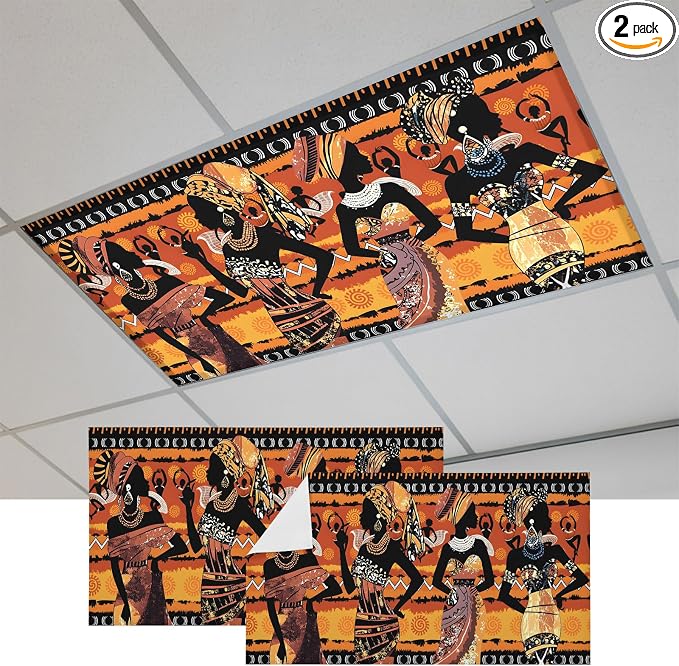 2 Pack African Women Fluorescent Light Covers Tribe Ethnic Style Traditional by Unknown