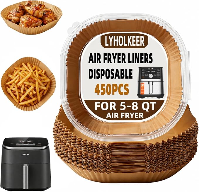 450 PCS Air Fryer Liners Disposable, Parchment Paper by LYHOLKEER
