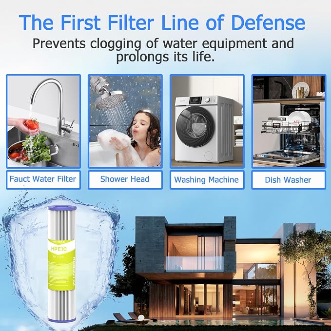 20 Micron Whole House Water Filter Cartridge, Pleated Sediment Filters - Image 7