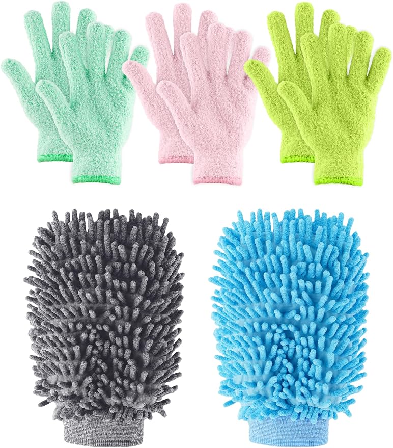 NiHome 4 Pairs Microfiber Cleaning Gloves, Dusting by NiHome