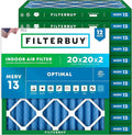Filterbuy 20x20x2 Air Filter MERV 13 Optimal Smoke & Allergy Defense, by Filterbuy