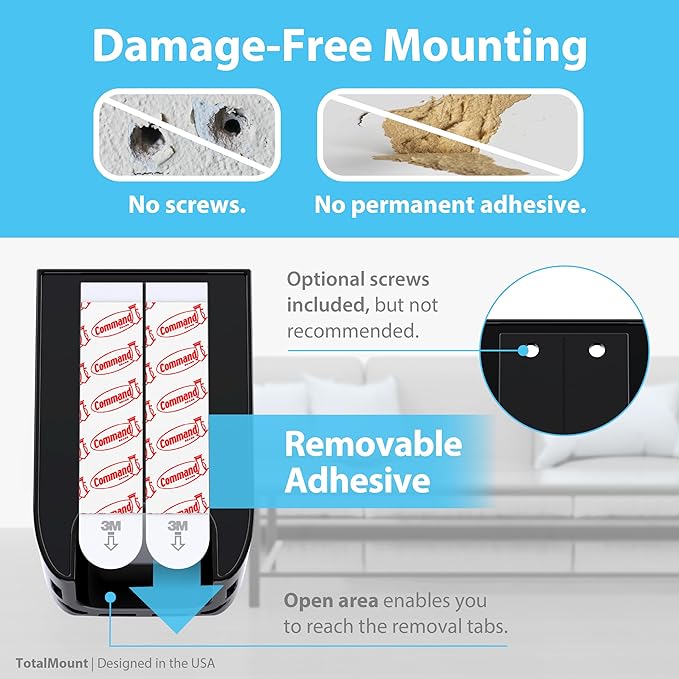 TotalMount Hole-Free Remote Control Holder – Eliminates Need to Drill Holes in - Image 4