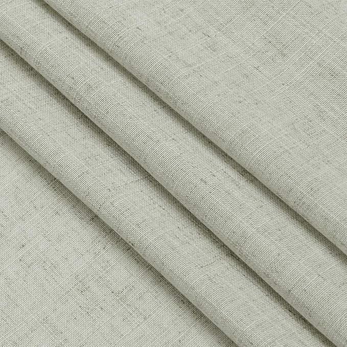 Sage Green Large Window Curtains Light Filtering Semi Sheer Privacy Linen Textured Curtain for Patio Sliding Glass Door Extra Wide Rustic Farmhouse Drapes for Living Room Bedroom Sunroom 100x90 Inch