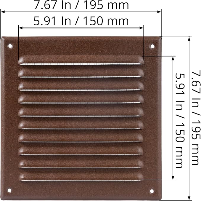 6'' x 6" Inch Square Ventilation Grille - Image 2