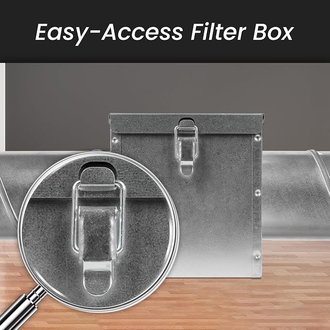 Repa Market 10" Duct Air Filter Box – Galvanized Steel Inline Dryer Filter - Image 4