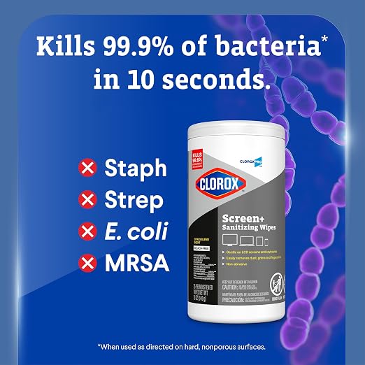 CloroxPro Clorox Screen+ Sanitizing Wipes, Disinfecting Wipes - Image 3