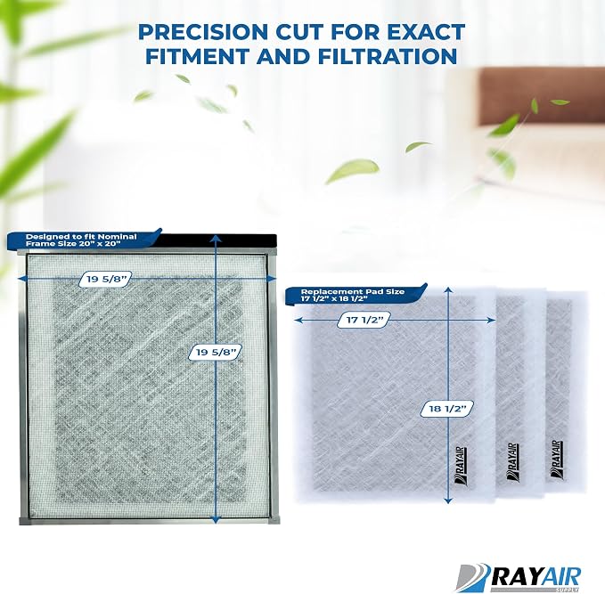 RAYAIR SUPPLY 20x20 Replacement Filter Pads Compatible - Image 2