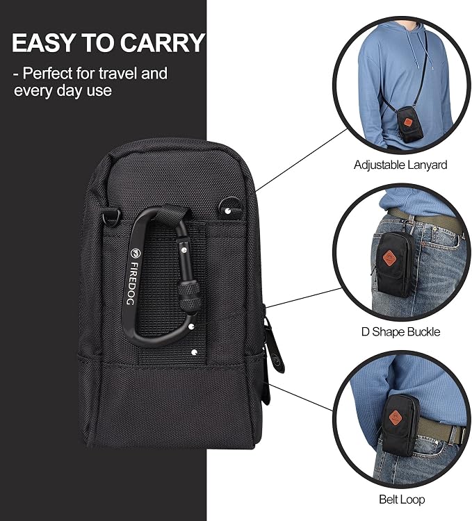 FIREDOG Smell Proof Bag, Odor Proof Pouch Dog Tested Mini Stash Crossbody Bags - Image 5
