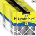 Nordic Pure 20x22x1 Pleated MERV 10 Plus Carbon Air Filters 24 Pack | Actual by NordicPure