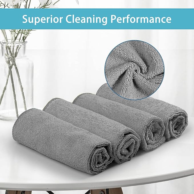 HOMEXCEL Grey Microfiber Cleaning Cloth 600 Pack, Microfiber Towel - Image 3