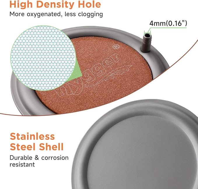 hygger Aquarium Air Stone, 4.1 Inch Nano Air Stone Makes Super Tiny Bubbles - Image 2