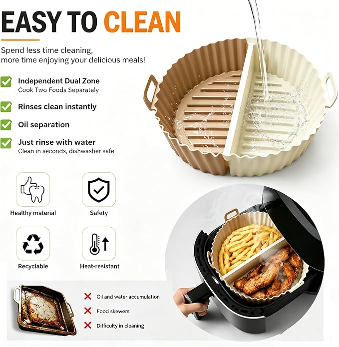 Round Silicone Air Fryer Liners 2PCS - Image 3