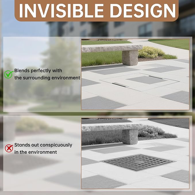 32x32 inch Stainless Steel Invisible Manhole Cover and Frame, Square Recessed - Image 3