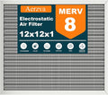 12x12x1 Reusable Air Filter, MERV 8, Permanent Electrostatic Air Filter by Aerzva