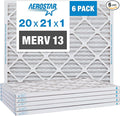Aerostar 20x21x1 MERV 13 Pleated Air Filter, AC Furnace Air Filter, 6 Pack by AirFiltersDelivered