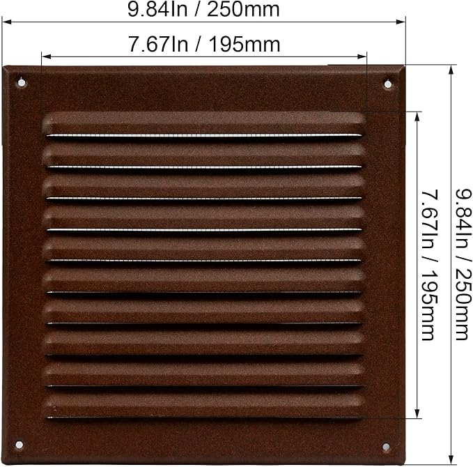 8'' x 8" Inch Square Ventilation Grille - Image 2