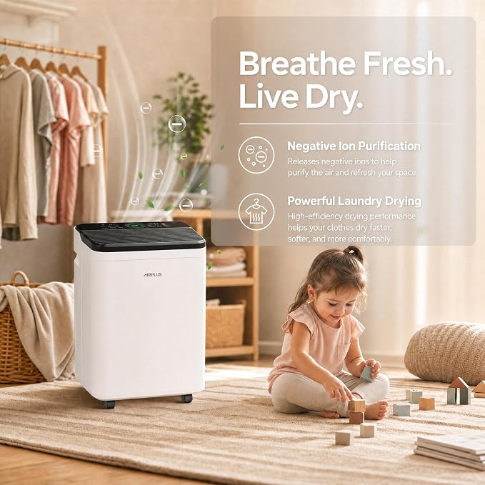 AIRPLUS 70 Pints Dehumidifiers for Home, 5500 Sq. Ft Dehumidifier for Basement - Image 6