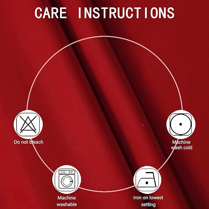 LEMOMO Blackout Curtains 66 x 95 inch/Bright Red Curtains Set of 2 Panels/Thermal Insulated Room Darkening Bedroom Curtains