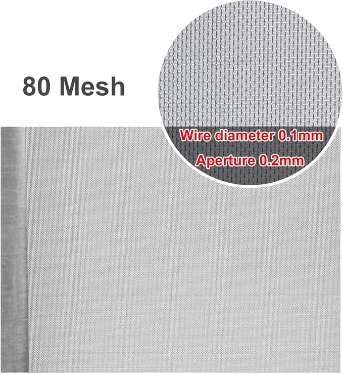 80 Mesh Stainless Steel Woven Screen, Rust-Resistant Filter Panel - Image 2