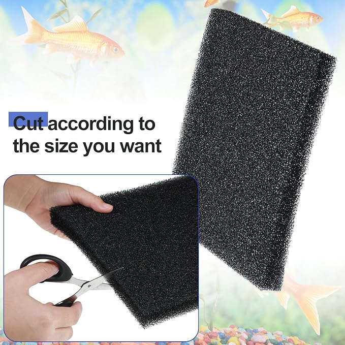 Tondiamo 3 Pieces Aquarium Sponge Filter Pad Media Cut to Fit Foam - Image 6