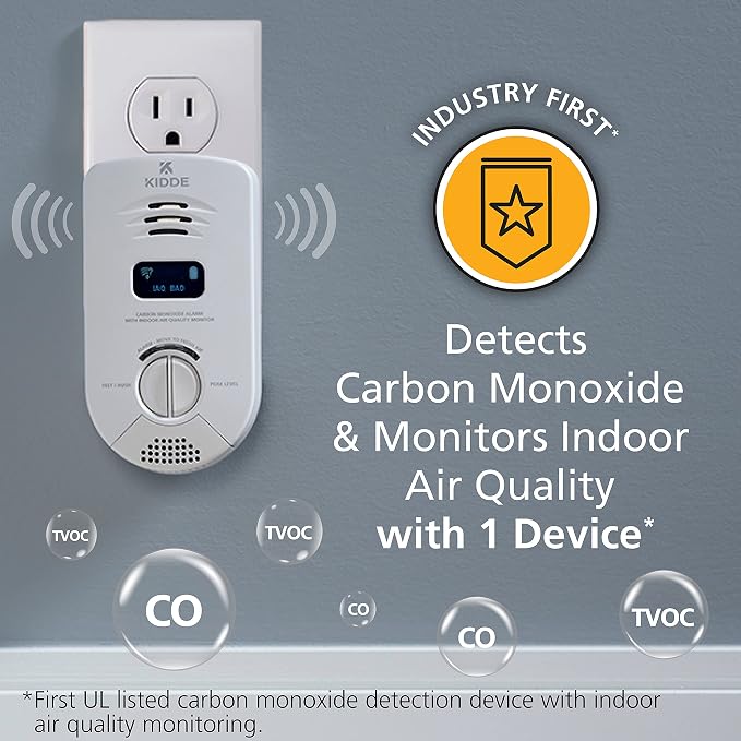 Kidde Smart Carbon Monoxide Detector & Indoor Air Quality Monitor, Alexa - Image 2