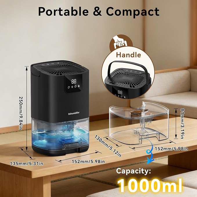 Dehumidifier, 35OZ（350sq ft）Small Dehumidifier - Image 7