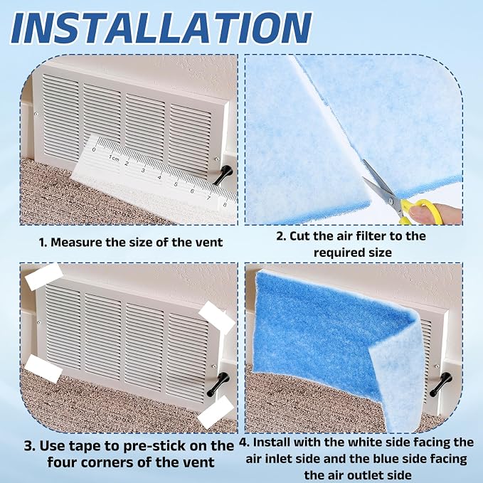 PATIKIL Air Vent Filter 39" x 39", Cut to Size Floor Vent Filter Media Washable - Image 5