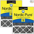 Nordic Pure 20x25x5 Pleated MERV 10 Plus Carbon Air Filters 2 Pack | Actual by NordicPure