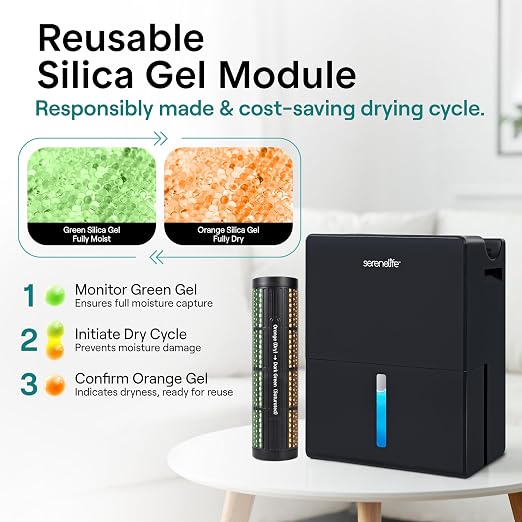 SereneLife Dehumidifiers for Home, 91 Oz Quiet Dehumidifier for Bedroom - Image 5