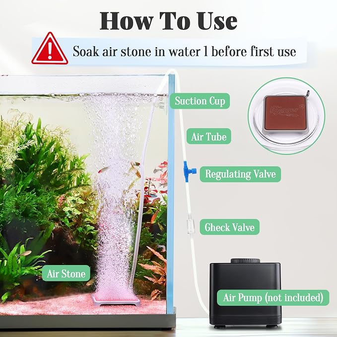hygger Aquarium Air Stone, 3.23 Inch Nano Air Stone Make Super Tiny Bubble - Image 4
