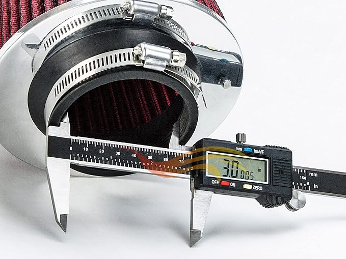 RED Rtunes Racing Universal Clamp-On Air Intake Filter Dry Washable Cone Air - Image 3