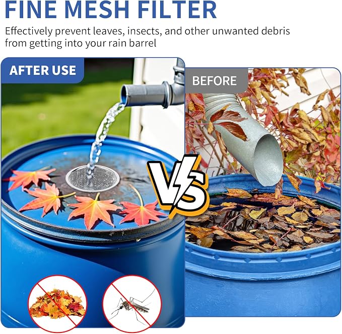 6" Rain Barrel Mesh Cover for Rain Barrels, Never Rust -Kitchen Wash Colander - Image 4