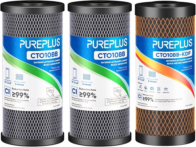 PUREPLUS 5 Micron 10"x4.5" Whole House Water Filter Replacement Bundle 3 Pack – by PUREPLUS