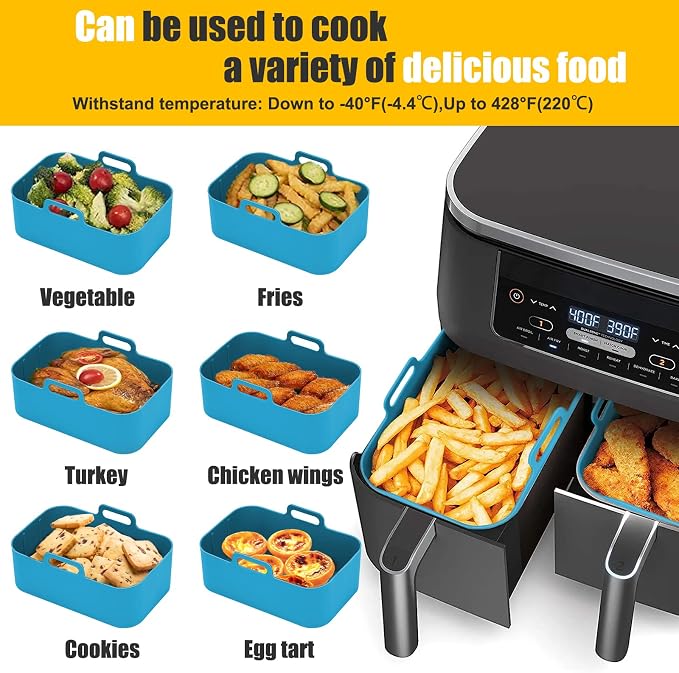 Air Fryer Liners Silicone for Ninja Foodi Dual DZ201/DoubleStack SL201 8QT - Image 5