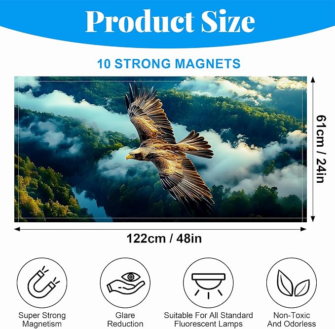 Fluorescent Light Covers-2 Pack 4 x 2 Feet Magnetic Ceiling Light Cover Room - Image 2