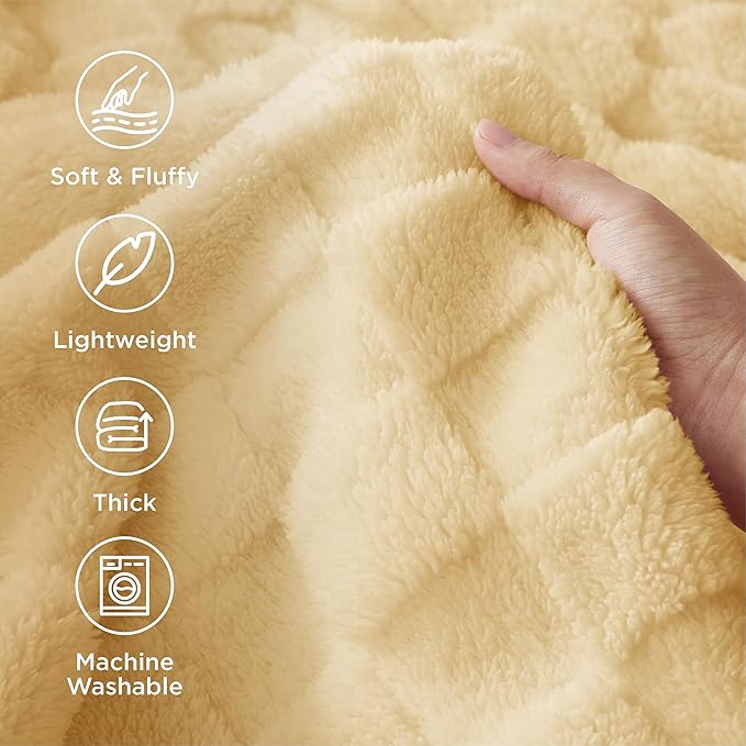 Bedsure GentleSoft King Size Blanket for Bed - Super Soft Cozy Blankets for Kids Girls, Large Fuzzy Fleece Throw for Bedroom Decor, Light Yellow, 108x90 Inches