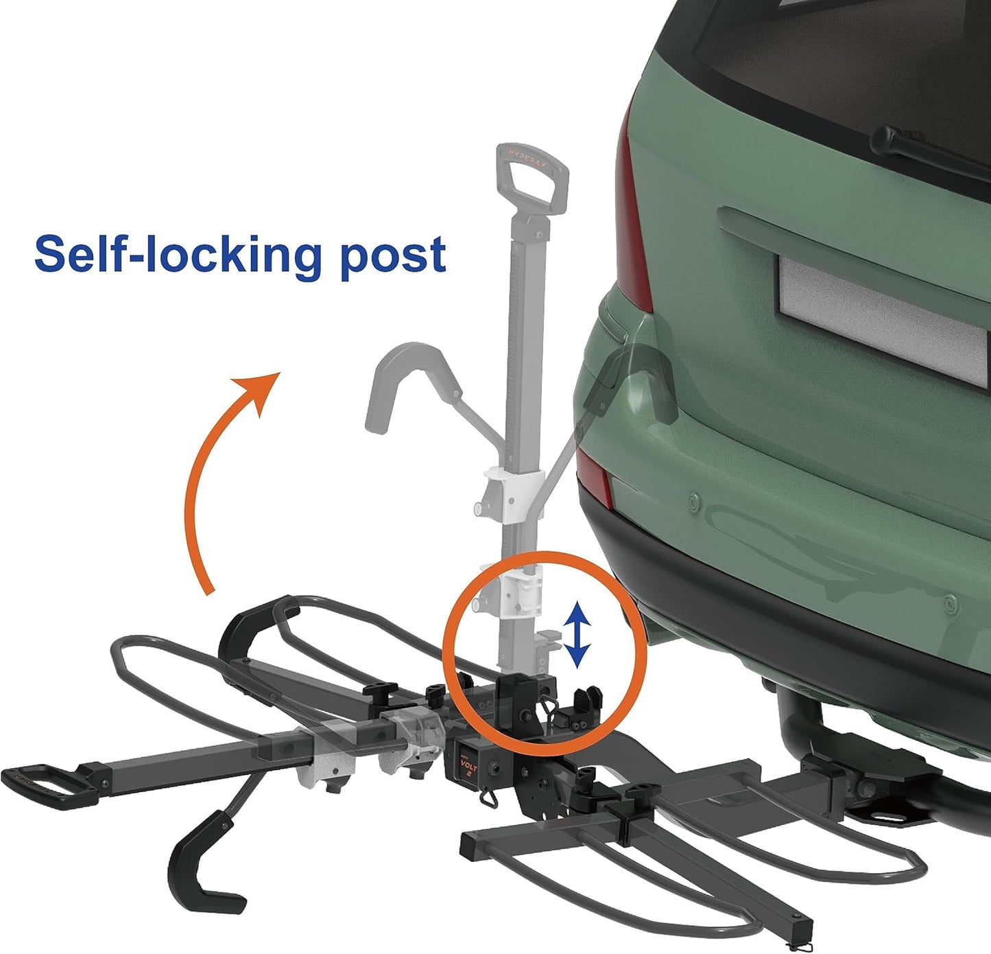 HYPERAX 2024 Volt 2 -E Bike Hitch Mounted Platform Style 2 Bikes Carrier for Car, SUV, Trucks, Sedan, Tilting e-Bike Rack for Hitch Fits Up to 2 X 80 lbs Bike with Up to 5" - NO RV USE!