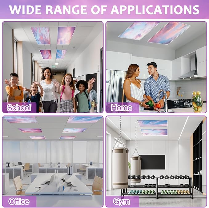 QOUBAI 8PCS Fluorescent Light Covers, 4x2 Feet Magnetic Light Cover Fluorescent - Image 5