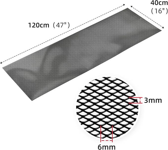 AggAuto 47x16 inches Car Pickup Truck Grill Mesh Spoiler Bumper Vent Aluminum - Image 3