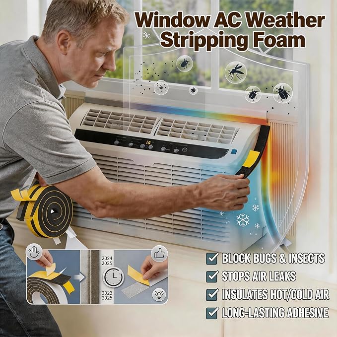 Air Conditioner Foam-2 Rolls, 1 Inch Wide X 1 Inch Thick Total 13 Feet Long - Image 6