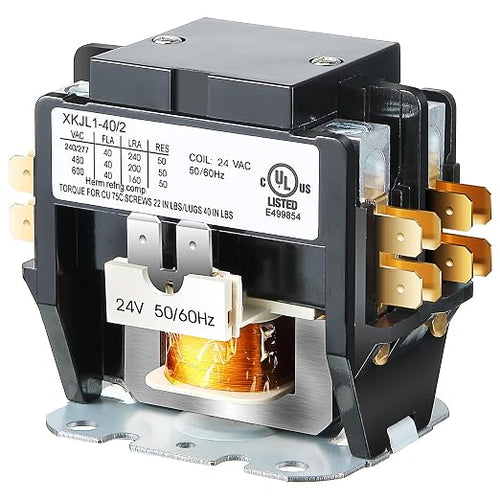 1 Pc HVAC Motor Contactor, 24V Coil 2 Pole 40 Amp AC Contactor Furnace by Dunkive