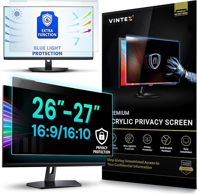 Universal Acrylic 26, 27 Inch Computer Privacy Screen Filter by VINTEZ