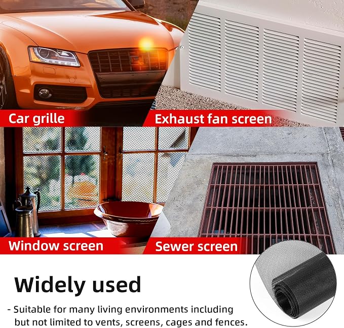 AggAuto 47in x 16in Stainless Steel Car Grill Mesh Screen, PVC Coated 304 - Image 6