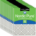 Nordic Pure 14x25x1 Pleated Air Filters MERV 13 Plus Carbon 12 Pack by NordicPure