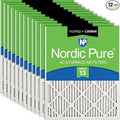 Nordic Pure 14x24x1 Pleated Pleated MERV 13 Plus Carbon Air Filters 12 Pack | by NordicPure