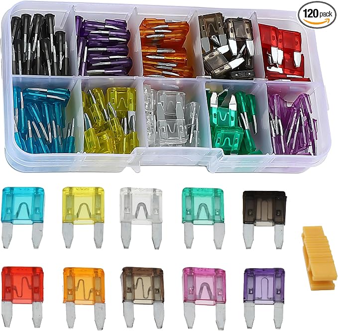 120PCS Mini Car Fuse Assortment Kit, Vehicle Blade Fuse by Unknown