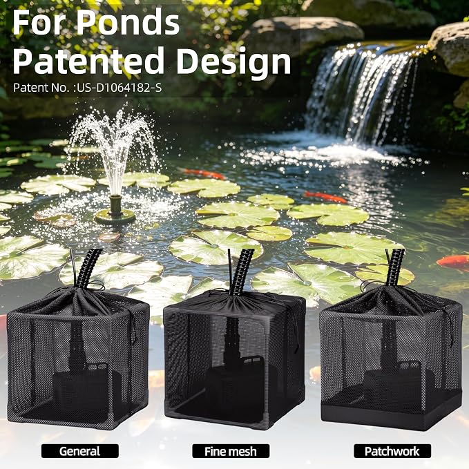 Fineday Pond Filter, Anti-Clogging Cube Outdoor Mesh Water Pump Barrier Bag Box - Image 3