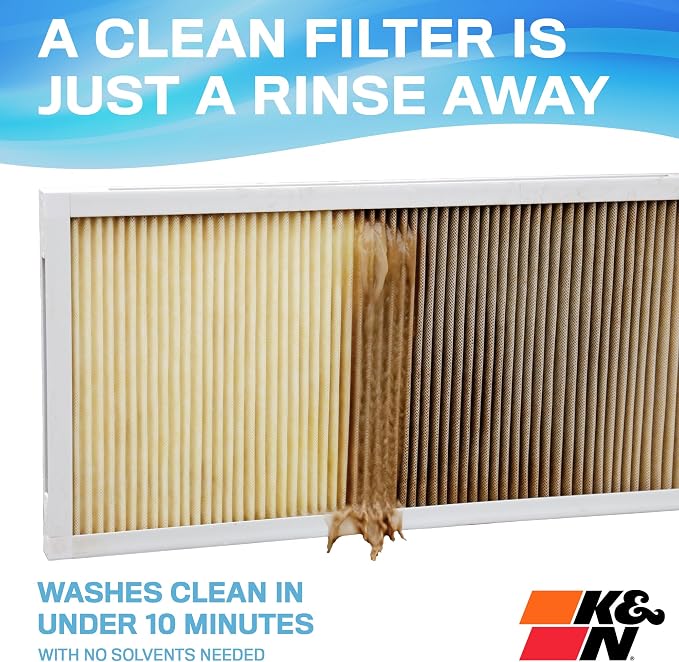 K&N 20x25x1 Air Filter, Merv 11, Washable Air Filter, the Last Furnace Filter - Image 3