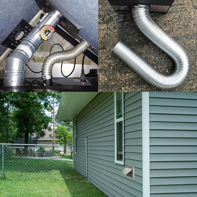 Pellet Stove Fresh Air Intake Kit, Aluminum Flex Vent Pipe - Image 7