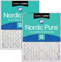 Nordic Pure 20x20x1 Pleated MERV 14 Plus Carbon Air Filters 2 Pack | Actual by NordicPure